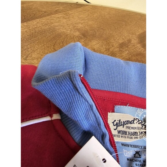 Gilyard Mfg 2XL Red Blue Full Zip Sweatshirt Logo Hip Hop Urban NWT Super Rare - Picture 7 of 17